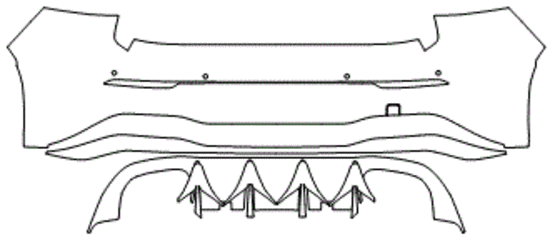 Rear Bumper PPF Kit | VOLKSWAGEN GOLF R 2023